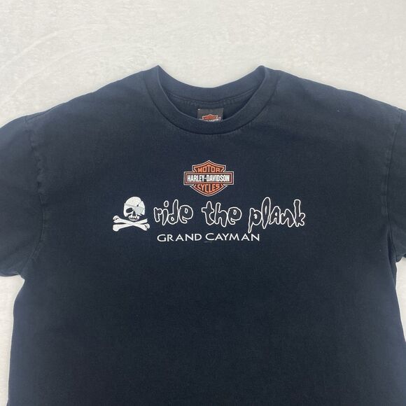 Harley Davidson Ride The Plank Grand Cayman Graphic Shirt Mens Extra Large Black - Picture 3 of 9